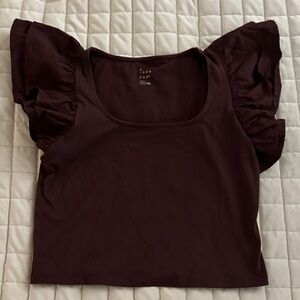 a new day Burgundy Crop Top